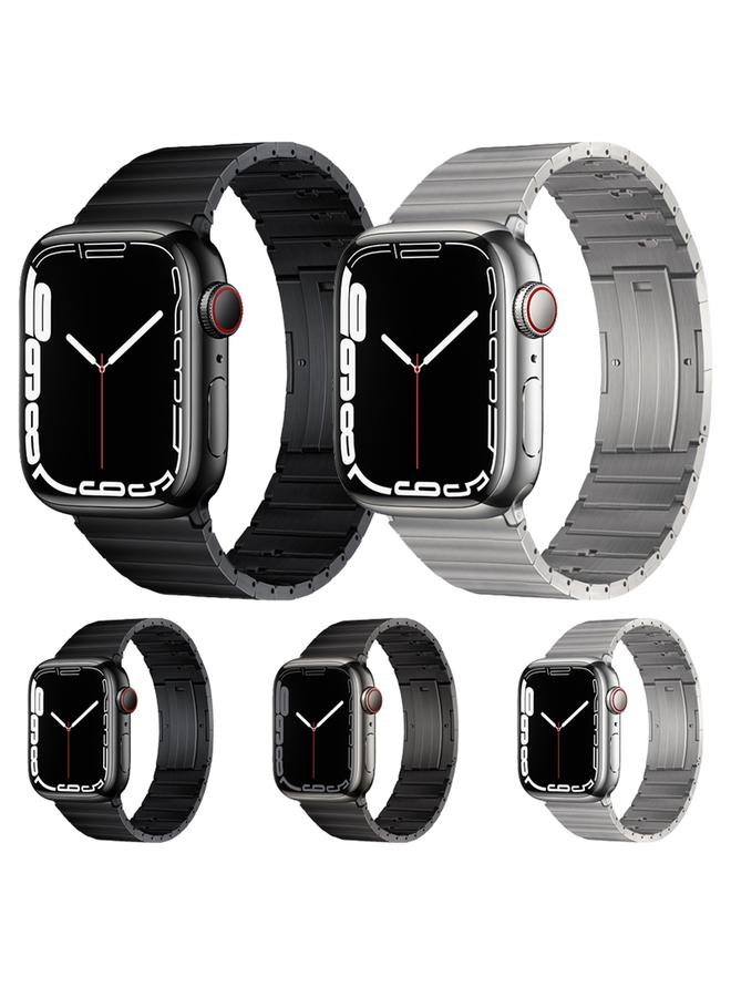 erorex Replacement Band For Apple Watch Series 10 42mm PG65 Single Bead Bamboo Joint Spring Bars Titanium Metal Watch Band - Image 2