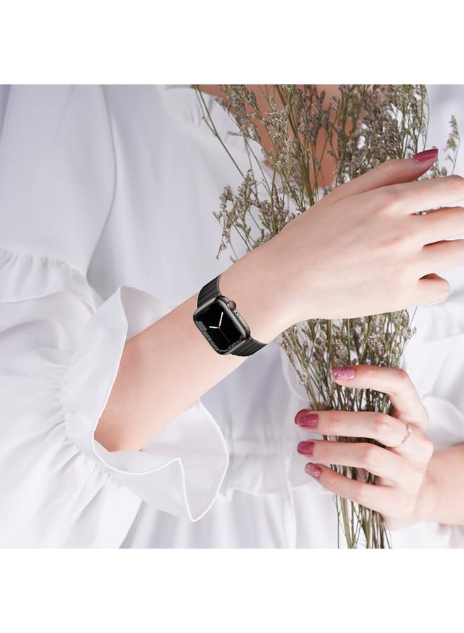 erorex Replacement Band For Apple Watch Series 10 42mm PG65 Single Bead Bamboo Joint Spring Bars Titanium Metal Watch Band - Image 4