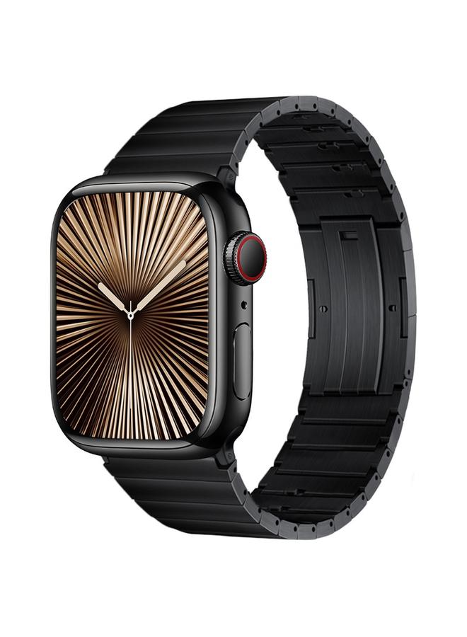 erorex Replacement Band For Apple Watch Series 10 42mm PG65 Single Bead Bamboo Joint Spring Bars Titanium Metal Watch Band - Image 1