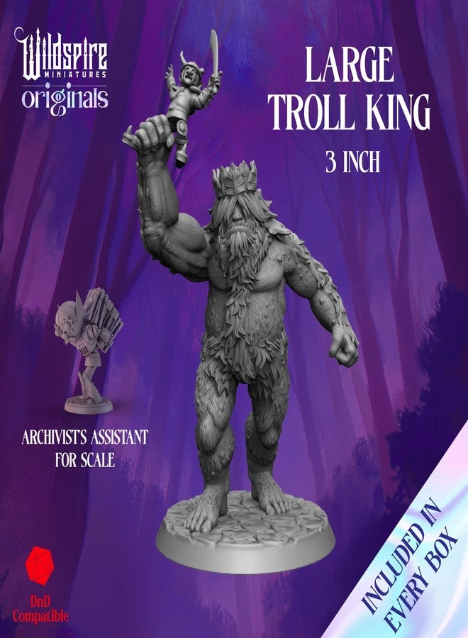 Wildspire Heroes, NPC Animal Companions & Troll King for DND Miniatures Bulk 28mm-32mm Unpainted Paintable Dungeons and Dragons Minis Pathfinder Figures for Fantasy Tabletop Roleplaying Games like DD - Image 3
