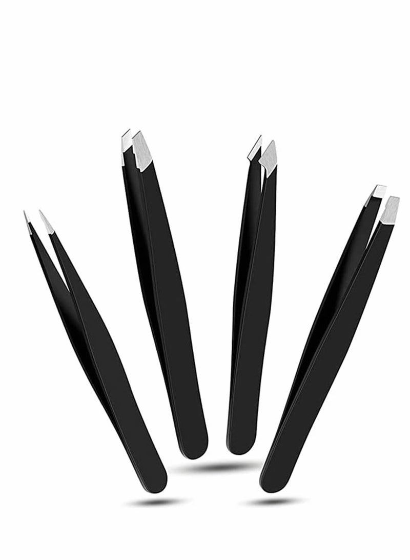 4 Piece Precision Tweezer Set for Eyebrow and Facial Hair Removal Ideal Gift for Beauty Enthusiasts Smooth and Accurate - Image 1