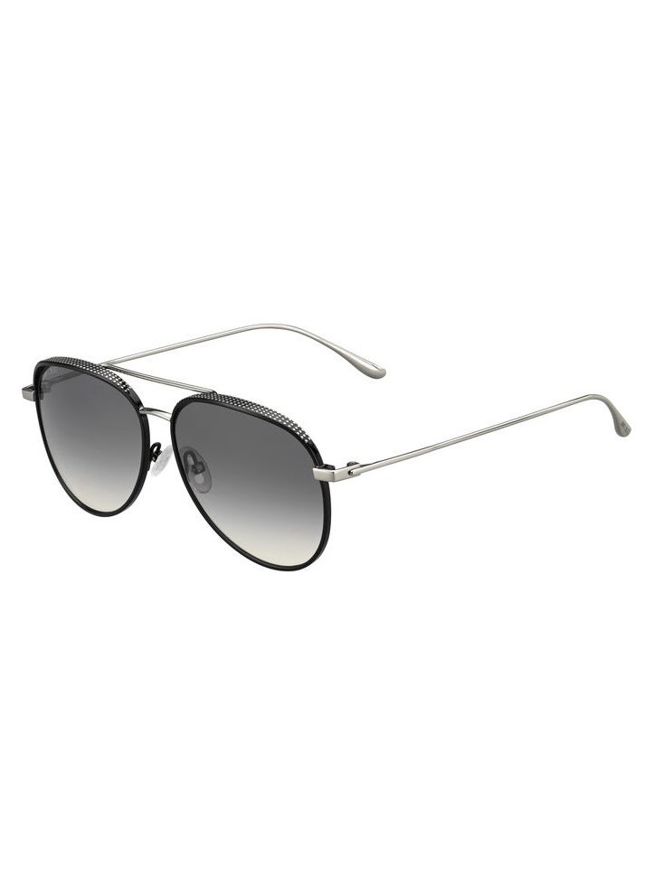 Jimmy Choo Full Rim Aviator Woman Sunglass - RETO/S JIN IC - Lens Size: 57 mm - Silver with Black 