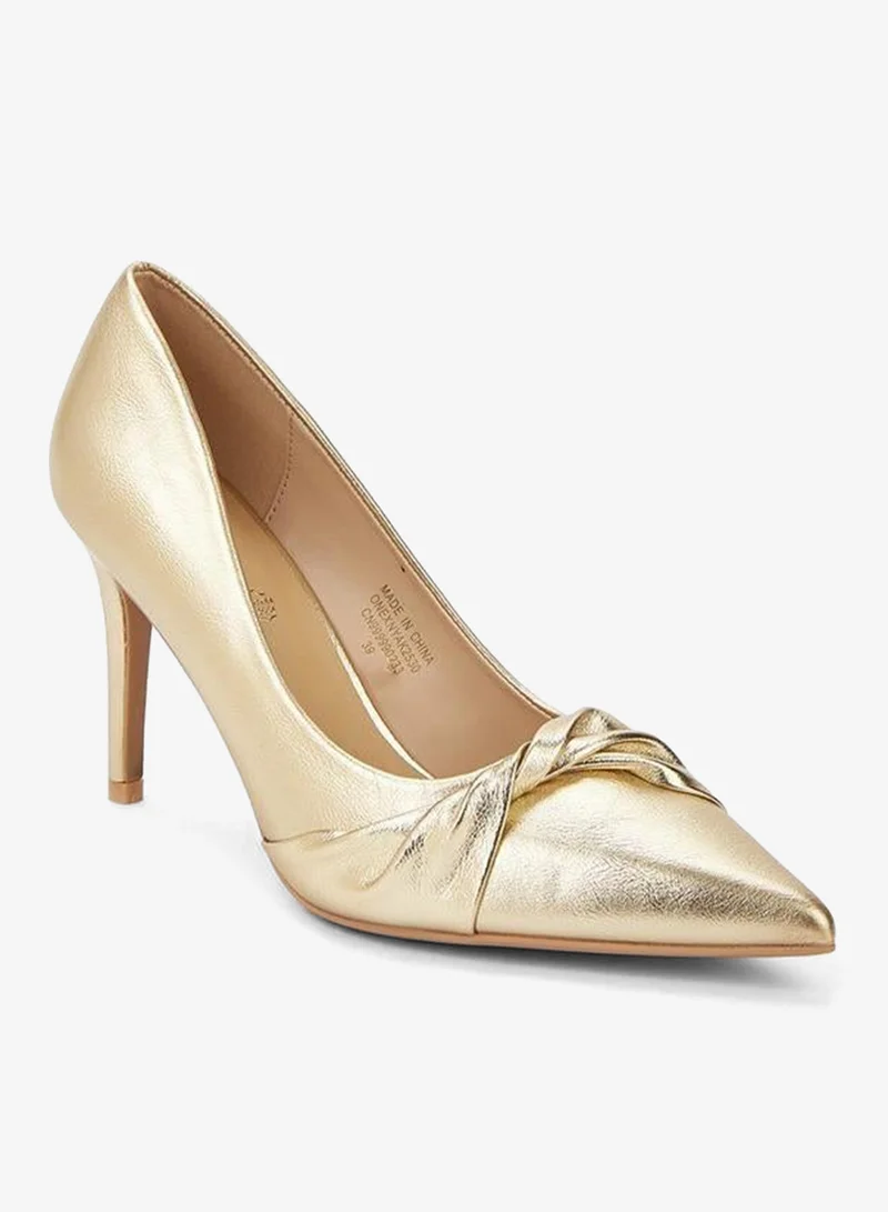 Knot Accent Slip-On Pumps with Stiletto Heels