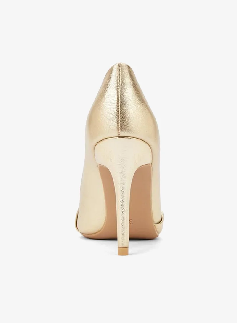 Paprika GOLD Knot Accent Slip-On Pumps with Stiletto Heels for Women | Best Price UAE