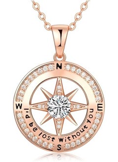 Zifeel Compass Necklace Gifts for Women wife - S925 Sterling Silver Birthstone Necklaces for Women - Anniversary Birthday Gifts for Her Wife Girlfriend - Valentines Day Mom Mother’s Day  Gifts  - Image 1