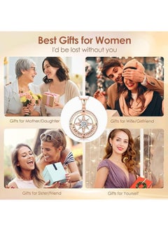 Zifeel Compass Necklace Gifts for Women wife - S925 Sterling Silver Birthstone Necklaces for Women - Anniversary Birthday Gifts for Her Wife Girlfriend - Valentines Day Mom Mother’s Day  Gifts  - Image 5
