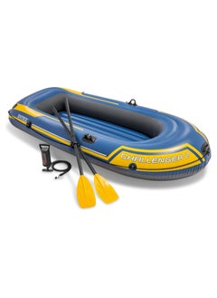 INTEX Challenger Inflatable Boat Set – Durable PVC with Deluxe Oars, High-Output Pump, Triple Air Chambers & Heavy-Duty Grab Handle (236x114x41 cm) - pzsku/ZA429F6805C724A856557Z/45/_/1739262206/c751785b-72b3-4f67-a59a-b57b687f9504