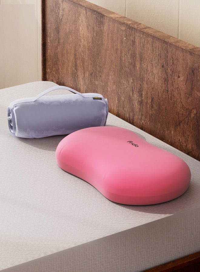 Frido Cuddle Pillow | Ultra-Soft Hugging Pillow for Adults | Memory Foam Pillow for Sleeping | Anti-Frizz & Skin-Friendly Soft Pillow | Best Neck Pillow for Side Sleepers & Travel – Barbie Pink