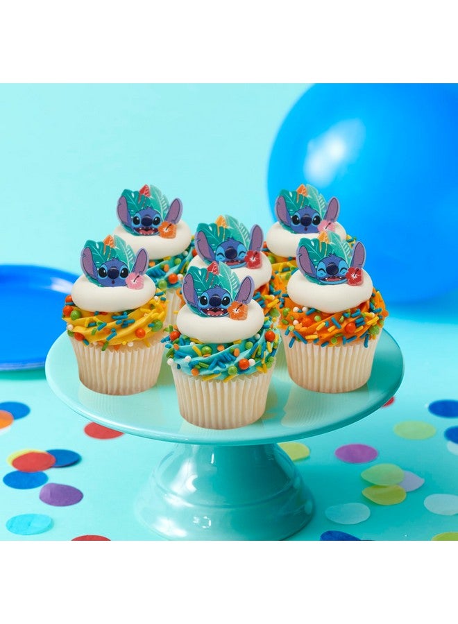 DecoPac DecoPac Disney's Stitch 'Ohana Cupcake Rings, 24 Lilo & Stitch Cupcake Decorations For Birthday Parties & Celebrations, Food Safe Cake Toppers - 24 Pack  - Image 3