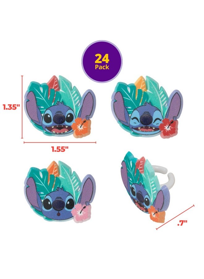 DecoPac DecoPac Disney's Stitch 'Ohana Cupcake Rings, 24 Lilo & Stitch Cupcake Decorations For Birthday Parties & Celebrations, Food Safe Cake Toppers - 24 Pack  - Image 4