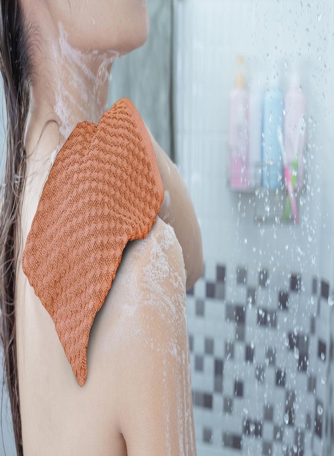 COTTON CRAFT Bath Mitt - Exfoliating Glove - Set of 6 Euro Spa Waffle Weave Towel Mitts - 100% Cotton Body Shower Glove Washcloth with Hanging Loop - Sensitive Skin Friendly - Large 5.5x10 - Mocha - Image 2
