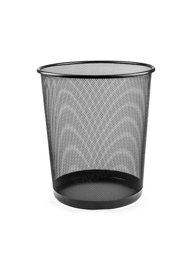 MOTARRO Metal Paper Bin (MI010-3) – 29.5×24×34cm Black Trash Can for Home & Office - Image 1