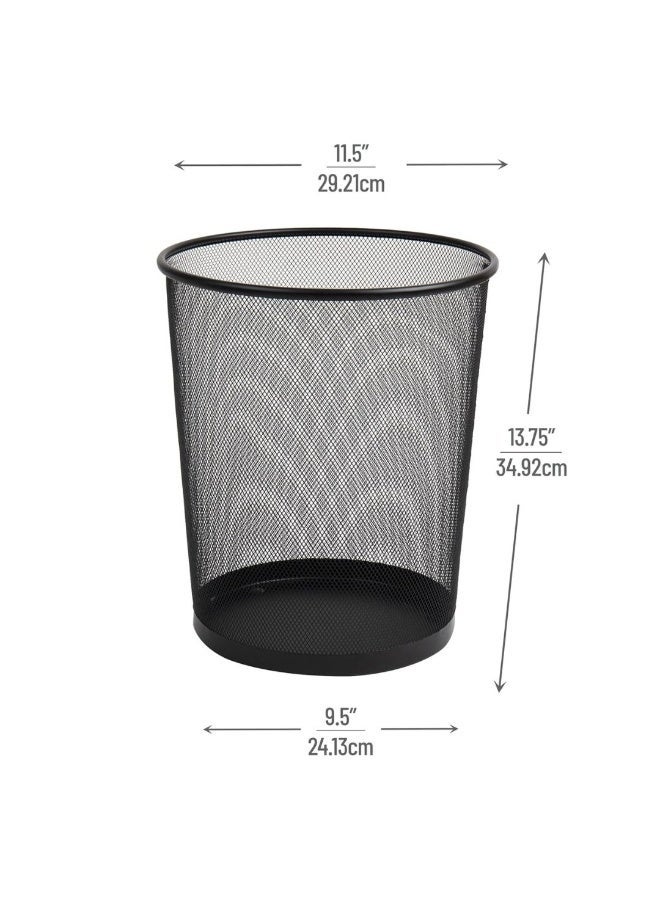 MOTARRO Metal Paper Bin (MI010-3) – 29.5×24×34cm Black Trash Can for Home & Office - Image 2