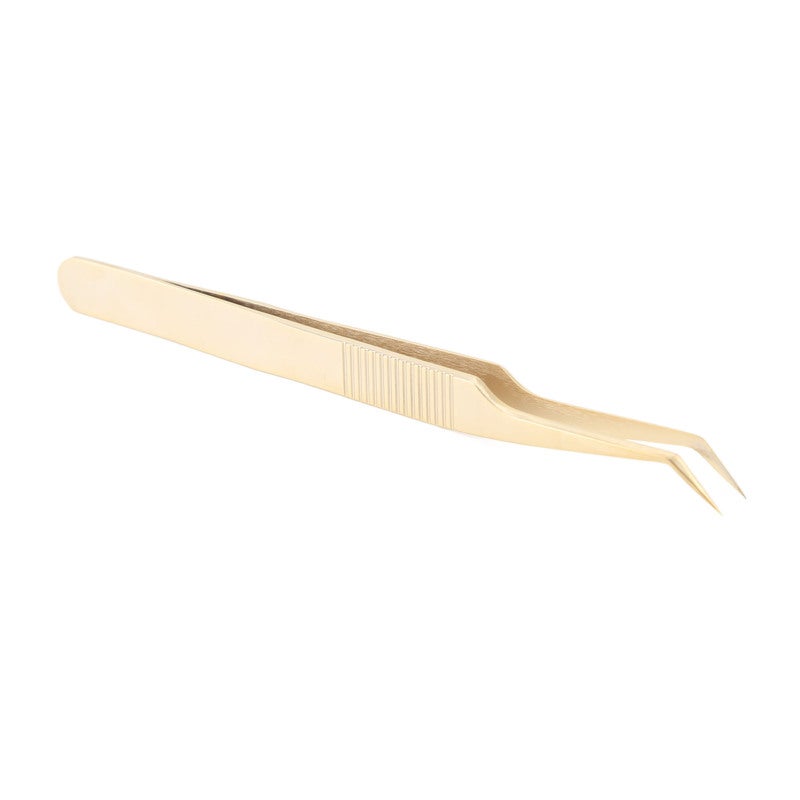 Lash Extension Tweezers: Stainless Steel Fiber Tip - Precise Incisive Design Gold Feather Clip for Professional Beauty Salons Lash Technicians - Image 5