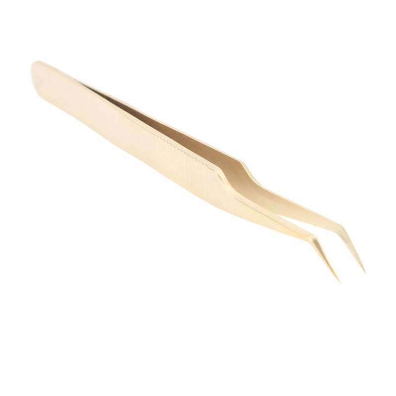 Lash Extension Tweezers: Stainless Steel Fiber Tip - Precise Incisive Design Gold Feather Clip for Professional Beauty Salons Lash Technicians - Image 4