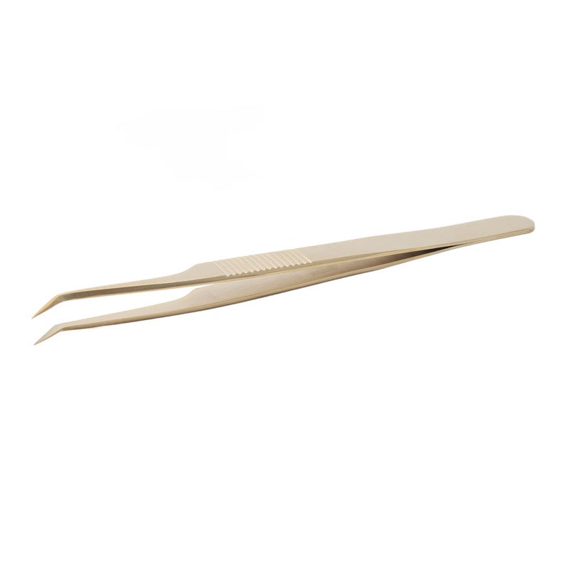 Lash Extension Tweezers: Stainless Steel Fiber Tip - Precise Incisive Design Gold Feather Clip for Professional Beauty Salons Lash Technicians - Image 2
