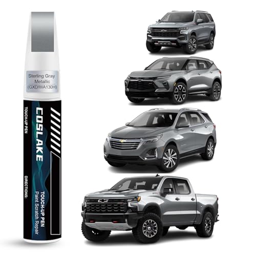 COSLAKE Car Touch Up PaintSterling Gray MetallicGXDWA130H for Chevrolet Car Paint Scratch Repair Kit Quick Easy Solution to Repair 2 in 1 Scratch Remover Pen with ColorMatched - Image 1
