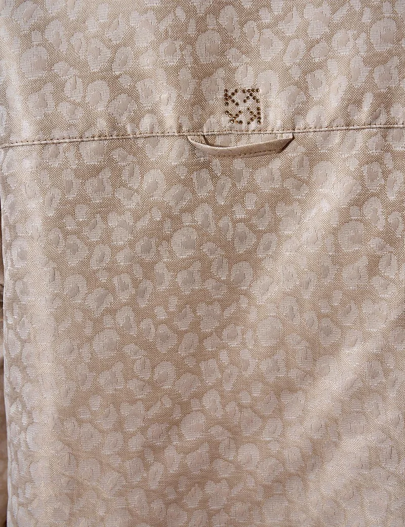 Kayra Stone Embellished Jacquard Jacket Stone
