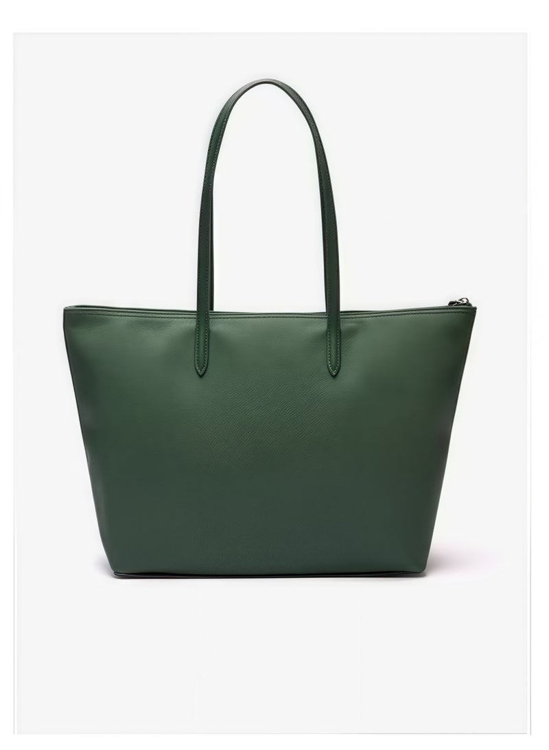 لاكوست نسائي L12.12 مفهوم موضة متعدد الاستخدامات سعة كبيرة سحاب حقيبة يد حقيبة يد حقيبة كتف كبيرة أخضر - Image 3