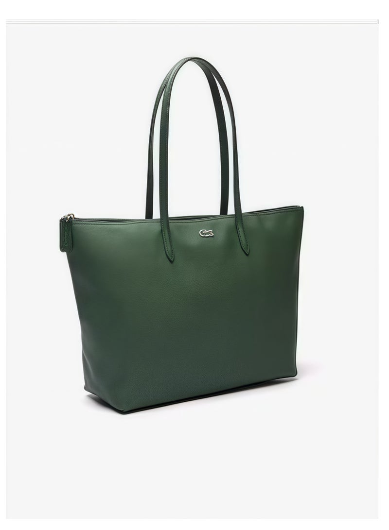 لاكوست نسائي L12.12 مفهوم موضة متعدد الاستخدامات سعة كبيرة سحاب حقيبة يد حقيبة يد حقيبة كتف كبيرة أخضر - Image 2