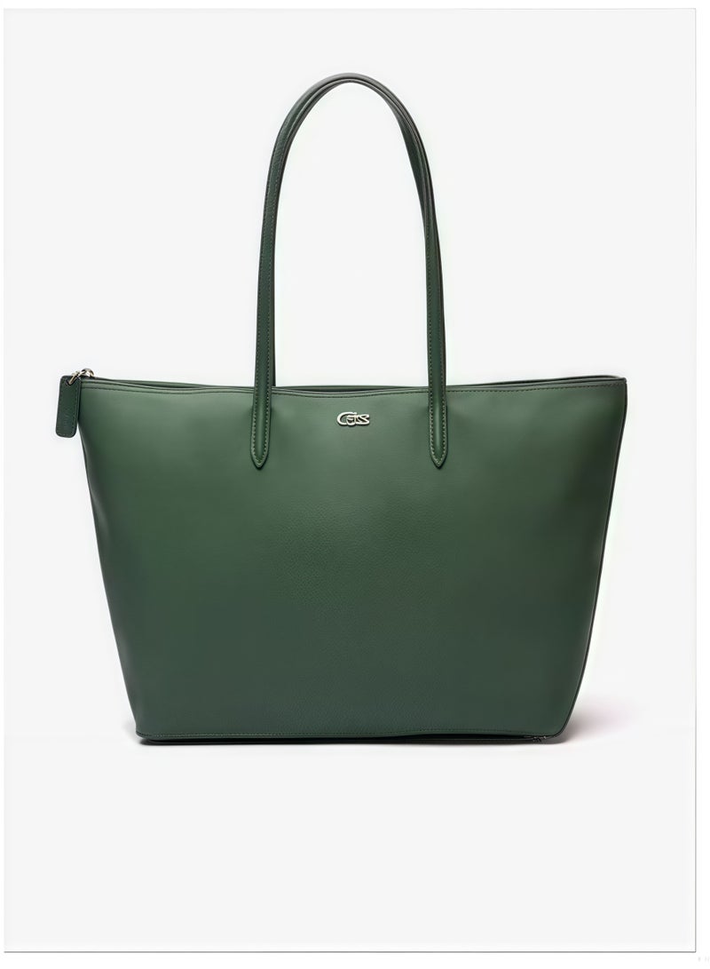 لاكوست نسائي L12.12 مفهوم موضة متعدد الاستخدامات سعة كبيرة سحاب حقيبة يد حقيبة يد حقيبة كتف كبيرة أخضر - Image 1