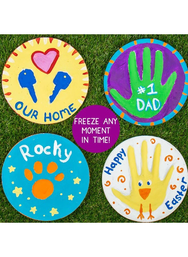 Creative Roots Handprint Stepping Stone, Includes 7-Inch Ceramic Stepping Stone & 6 Vibrant Paints, Garden Stepping Stone Kit, Paint Your Own Stepping Stone, DIY Stepping Stone for Kids Ages 8+ Red - Image 3