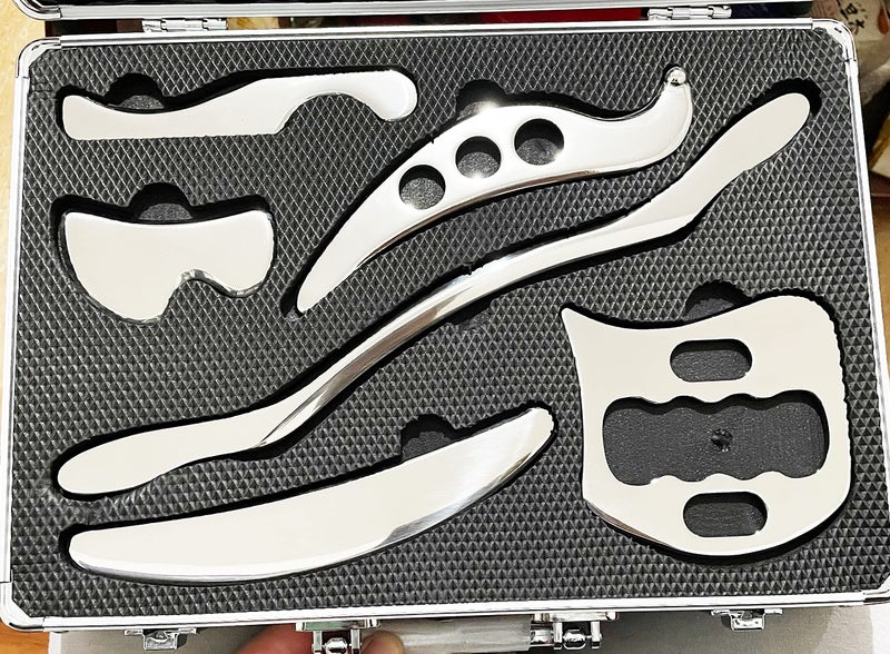 NCCYOOT Gua sha Set IASTM Tool Gua Sha Stainless Steel Muscle Scraper Set of 6 Picese for Soft Tissue Therapy and Reduce ArmsLegsBack Shoulder Muscle Pain6C pcs
