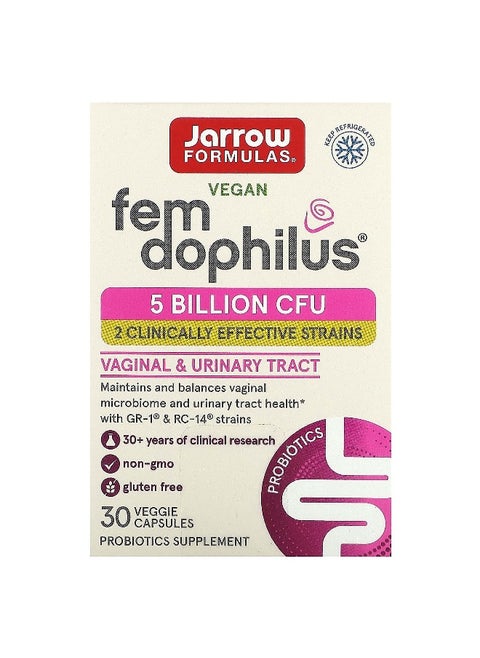 Jarrow Formulas, Vegan Fem Dophilus, 5 Billion CFU, 30 Veggie Capsules