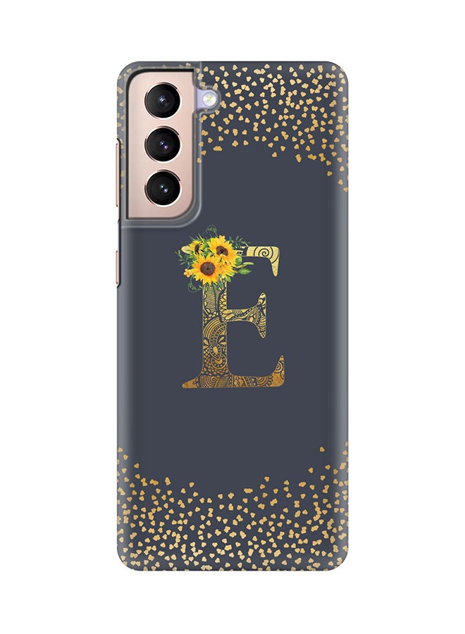 Stylizedd Monogram Slim Cover for Samsung Galaxy S21 Plus 5G Case Custom Initials Letter Floral Pattern Snap Series Mobile Cover Matte Alphabet  - E (Grey) - Image 1