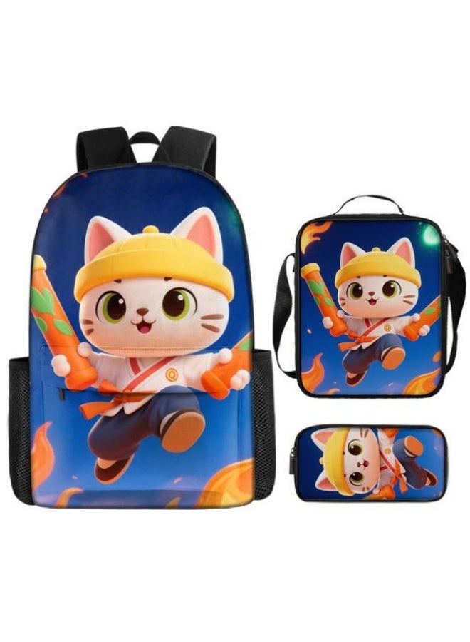 Bright Li Fire Unlock the new fashion of childish fun! Three-piece set of bags, cartoon elements for children and teenagers (students, children, friends' outings, mountain climbing, schooling, etc. can be used) - 64 - Image 2