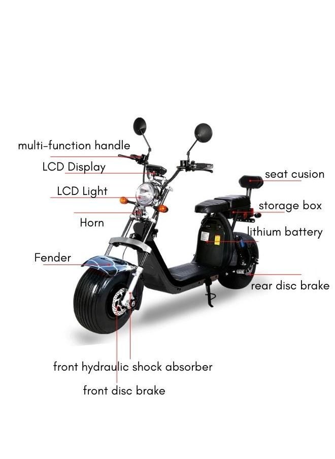 Crony G-029 Electric Motorcycle e Motorbike High Speed Harley tire Double Seat with Double Battery | Black  - Image 5