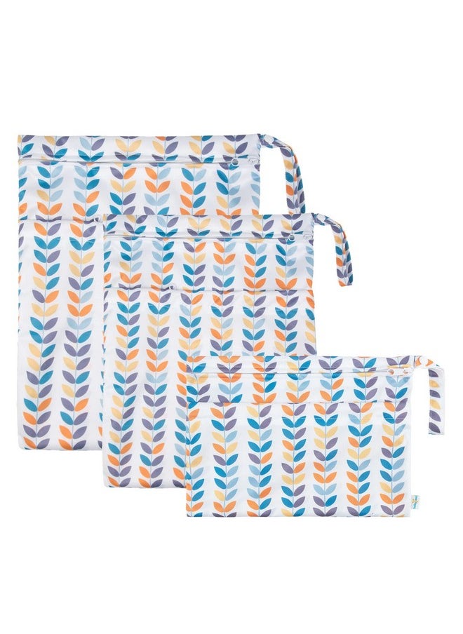 babygoal - Wet Dry Bags For Baby Cloth Diapers, Washable Travel Bags, Beach, Pool, Gym Bag For Swimsuits & Wet Clothes With Two Zippered Pockets 3 Pack(S,M,L), 3Sml03 - Image 1