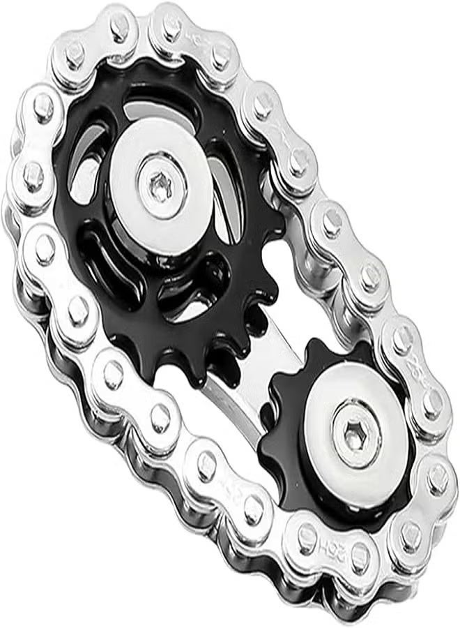 Spinner Metal Sprocket Chain Fidget, Cool Assembly Fidget Spinner Ring, Novelty Hand Finger Spinner, for Anti-Anxiety (6 x 3.5 cm) - Image 1