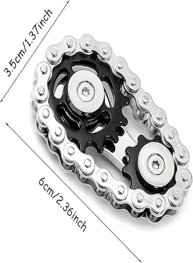 Spinner Metal Sprocket Chain Fidget, Cool Assembly Fidget Spinner Ring, Novelty Hand Finger Spinner, for Anti-Anxiety (6 x 3.5 cm) - Image 3