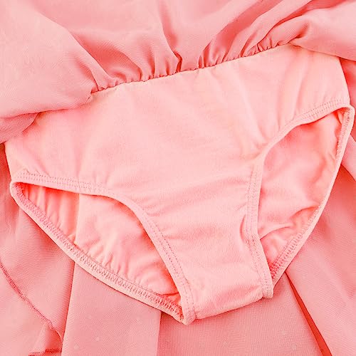 EQSJIU Girls Ruffle Sleeve Ballet Dance Dress Tutu Skirted Leotard Hot Pink Leotard for Girls Dance 4t 5t 4-5t - Image 4