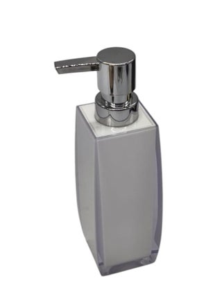 AKDC Acrylic Plastic Hand Soap Dispenser with Easy-to-Press Pump-350ML-White&Silver