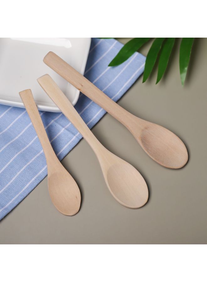 Natural Log Small Spoon Disposable Spoon Honey Spoon Jam Spoon Medicine Spoon Small Wooden Spoon Ice Cream-Color:Upgraded Lotus Wood Lacquer-free Deep-mouth Small Round 13.3cm  - Image 3