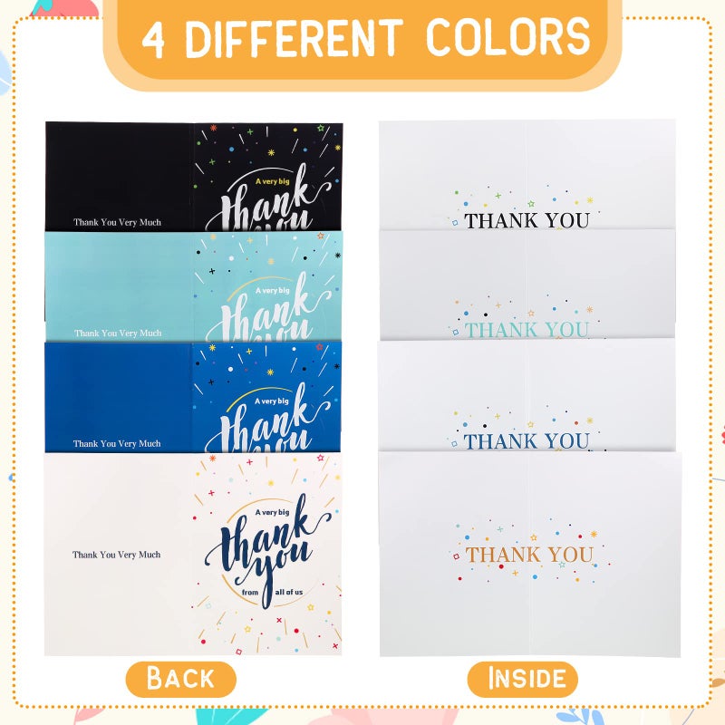 Leitee 4 Pcs Big Thank You Card Giant Large Appreciation Greeting Cards with Envelope 17 x 12'' Oversize Jumbo Gratitude Paper for Group Team Doctor Teacher - Image 2