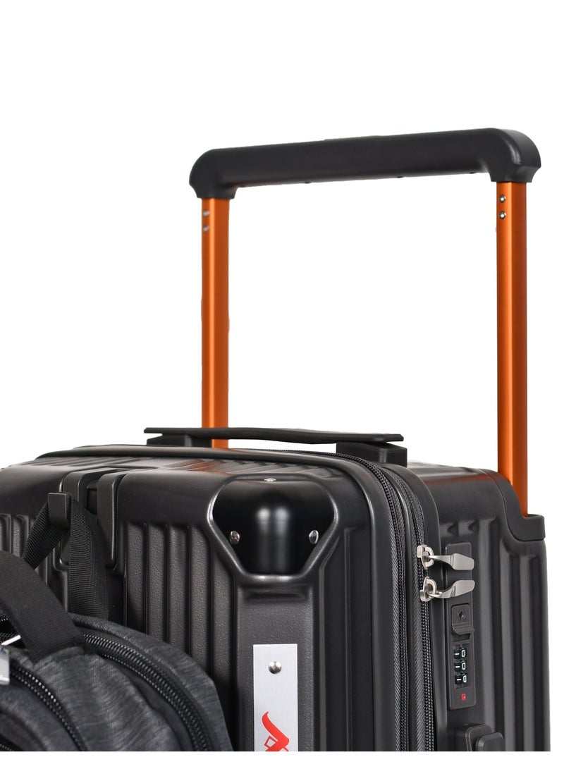 MORANO Cabin Luggage Carry-On Trolley Bag With 4 Spinner Wheels TSA Lock, 20 inch Gray - Image 5