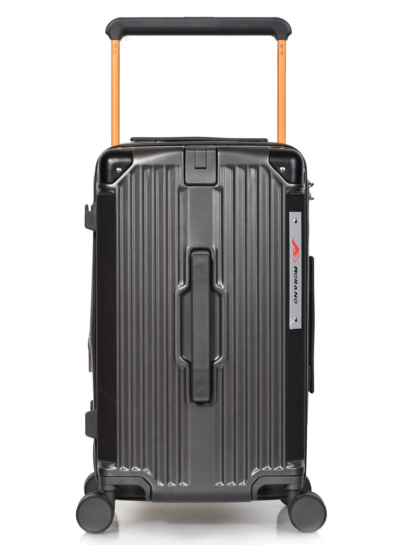 MORANO Cabin Luggage Carry-On Trolley Bag With 4 Spinner Wheels TSA Lock, 20 inch Gray - Image 2