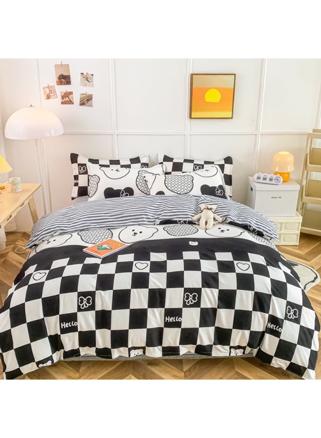 Sharpdo 4-Piece Set Bedding Modal Quilt Cover Set with 1 Quilt Cover 1 Sheet and 2 Pillowcases 1.5m Bed (160*210cm) - Image 1