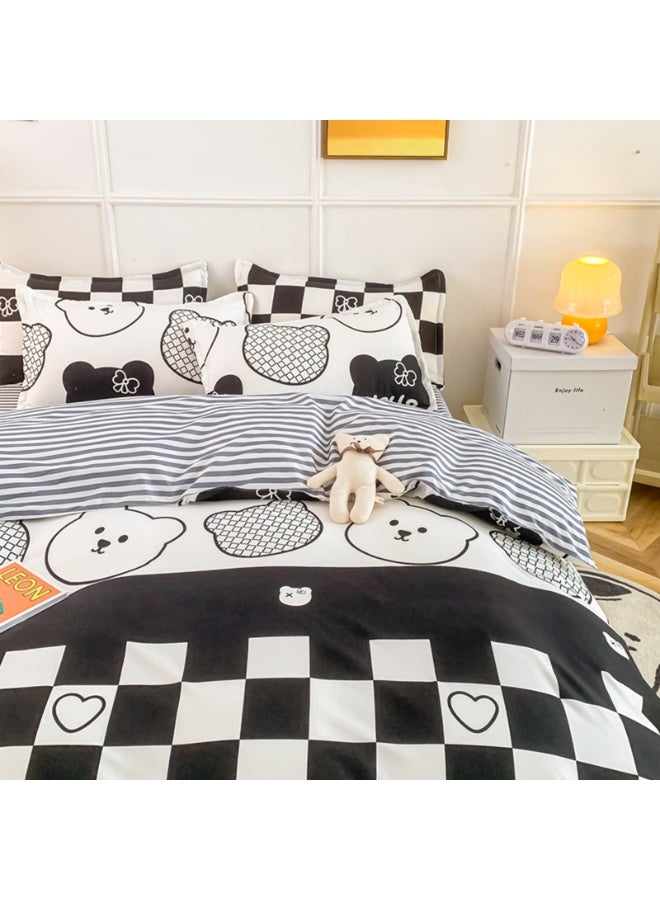 Sharpdo 4-Piece Set Bedding Modal Quilt Cover Set with 1 Quilt Cover 1 Sheet and 2 Pillowcases 1.5m Bed (160*210cm) - Image 2