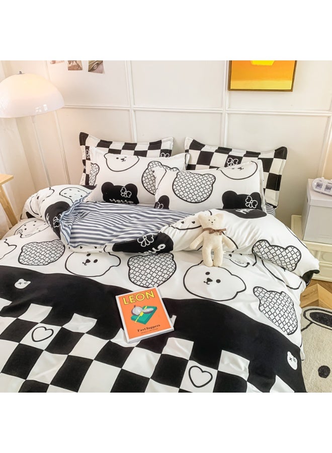 Sharpdo 4-Piece Set Bedding Modal Quilt Cover Set with 1 Quilt Cover 1 Sheet and 2 Pillowcases 1.5m Bed (160*210cm) - Image 5