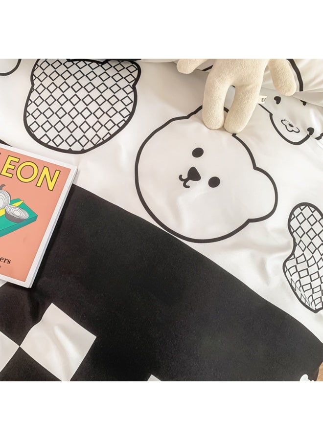 Sharpdo 4-Piece Set Bedding Modal Quilt Cover Set with 1 Quilt Cover 1 Sheet and 2 Pillowcases 1.5m Bed (160*210cm) - Image 3