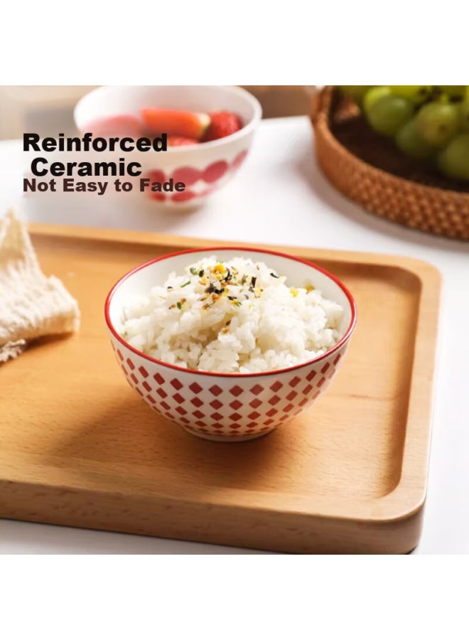 MAX COOK Maxcook Ceramic Bowl Style Bowl 4.5 Inch Ceramic Soup Bowl Rice Bowl Tableware Set 5 Pieces Blue Mctc3651 - Image 5