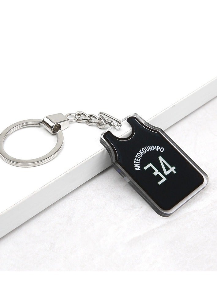 Generic NBA Jersey Keychain Kobe James Basketball Star Jordan Acrylic Keychain Wholesale Backpack Pendant