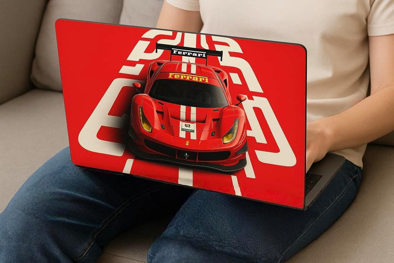 TYUSO Full Body Laptop Skins Sticker Laminated HD Quality Vinyl fits Upto 15.6 inches Waterproof, Fade-Resistant, Easy to Apply & Remove (Pack of 01) (Rd) - Image 2