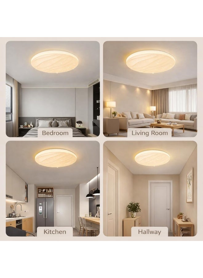 AFN مصباح سقف LED عصري بنقوش زخرفية، مصباح سقف مُثبّت على السطح مناسب لغرف المعيشة والنوم والممرات، وحدة إضاءة موفرة للطاقة مثبتة على السقف للاستخدام المنزلي الداخلي - Image 2