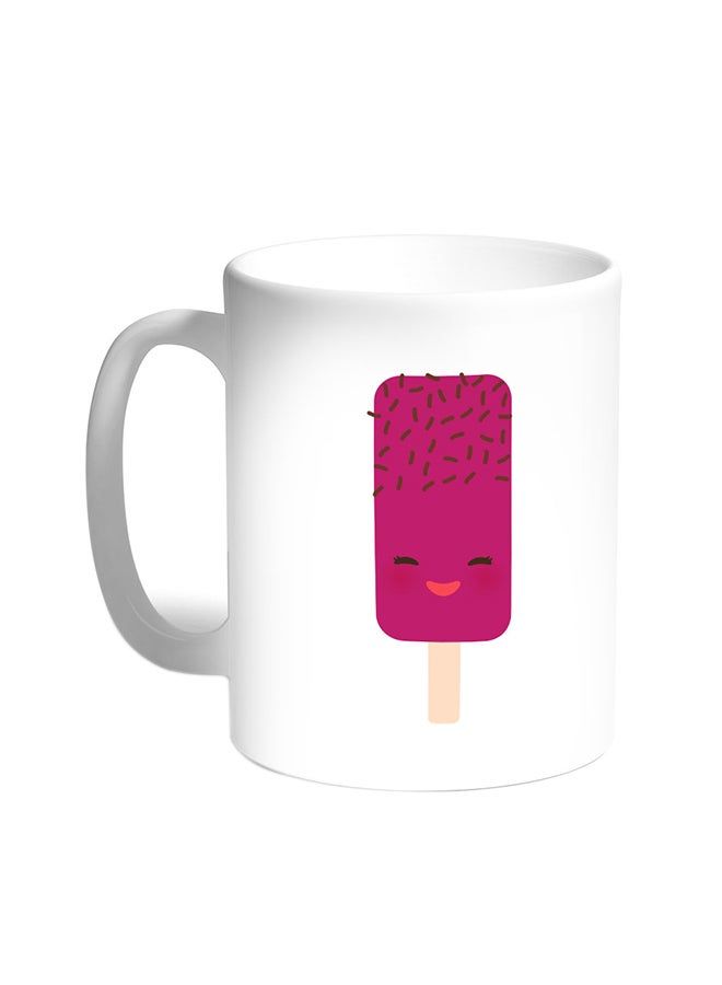 RKN Cartoon Graphics - Ice Cream Printed Coffee Mug White 11ounce - Image 1