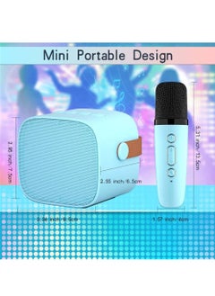KASTWAVE Wireless Bluetooth Speaker Set, Karaoke Machine for Kids Adults, Portable Handheld Bluetooth Karaoke Machine with 2 Microphones for Kids Adults Home Party Birthday (Blue)  - Image 5